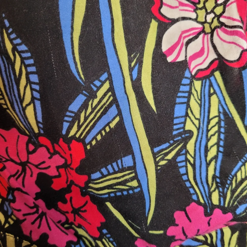 TINY FLORAL WRAP FRONT LONG SLEEVE BOHO TIE WAIST TOP LARGE - Picture 8 of 15